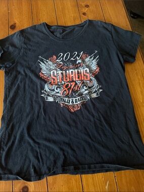 2021 Sturgis 81st Rally & Races Graphic Tee - Black with Red & White Design
